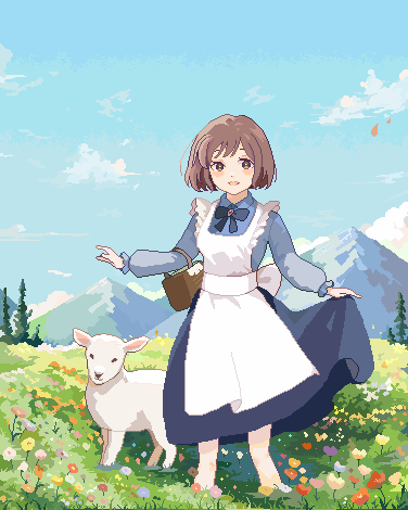 【仕事絵】エリィ（牧場物語）のファンアートアニメーション-1