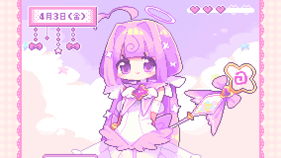 MVイラスト『ぽわぽわぷてぃこんてんしさま - 桃寝ちのい』-1