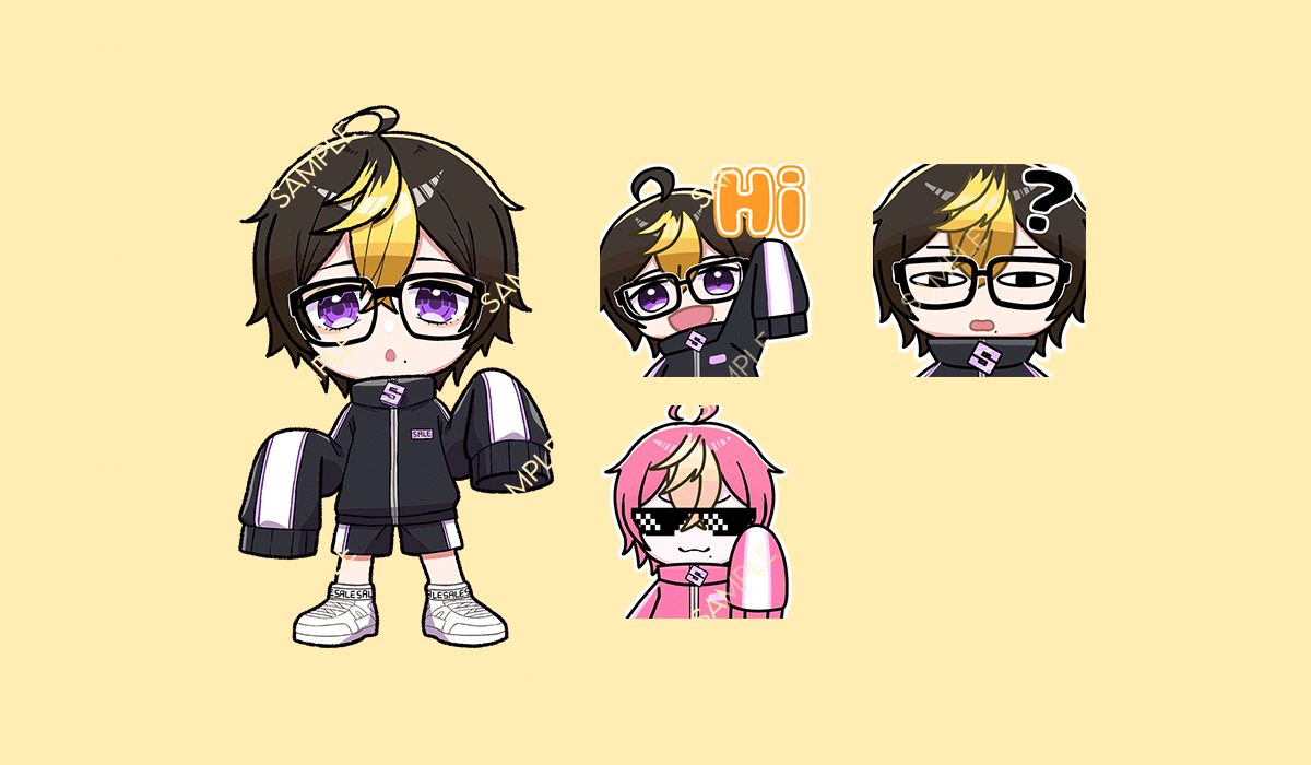 SALE様キャラクターデザイン、Twitchスタンプ-1