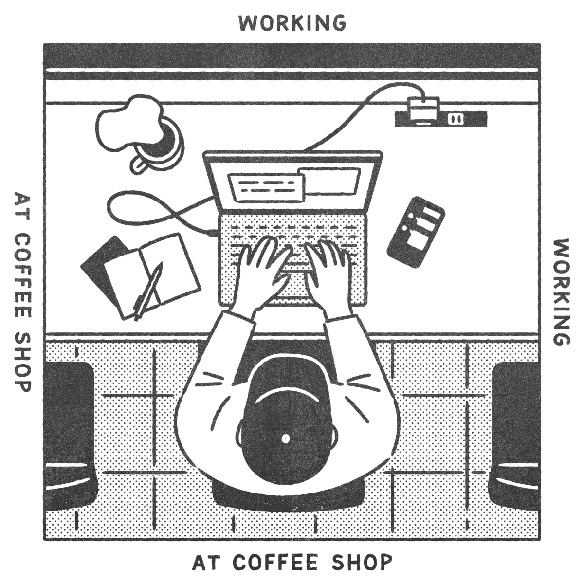 カフェでの作業-1
