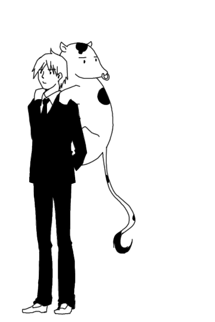 うしを背負うスーツの男-1