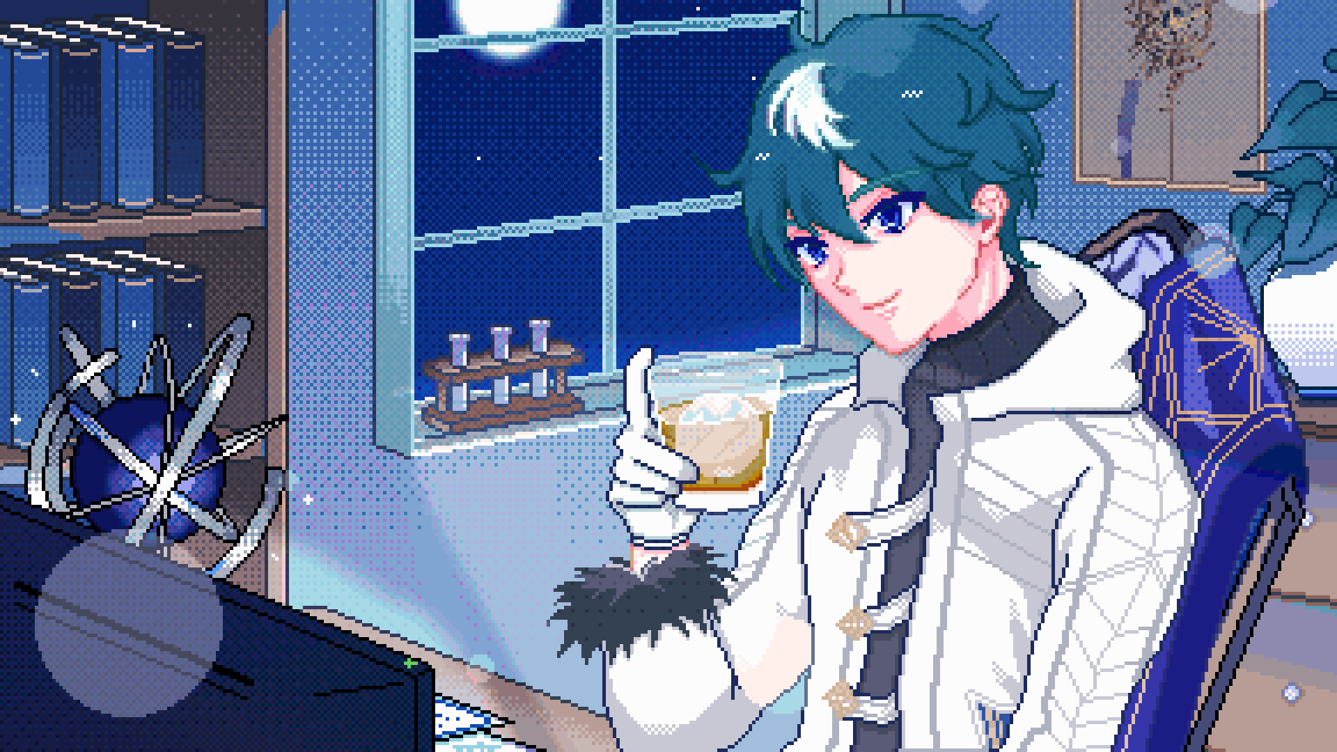 ドット絵ループアニメーションの配信待機画面-1