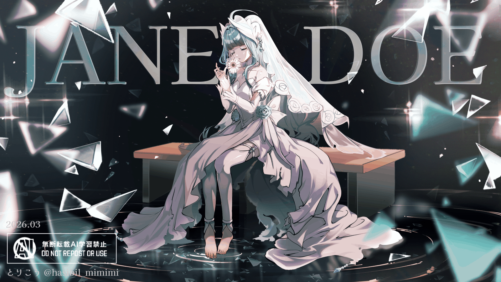 【ご依頼】『JANE DOE』歌ってみたMV用イラスト / 衣装デザイン・サムネイル文字入れ-1