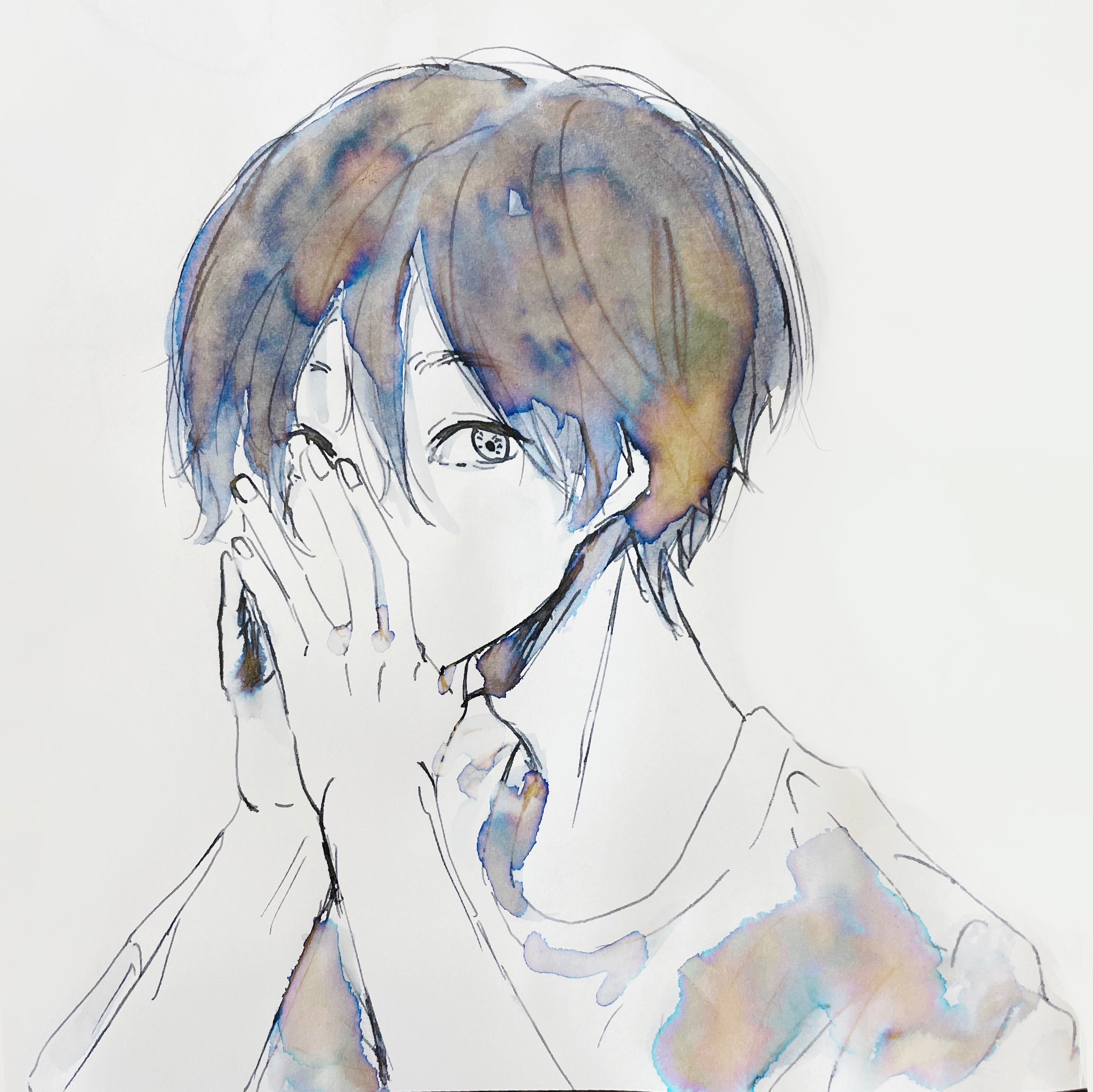 ✴︎🐈‍⬛✴︎ . 画用紙に描いてみました。 . #絵墨 #墨運堂 #絵墨