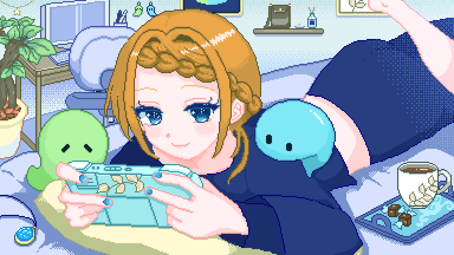 ドット絵ループアニメーションの配信待機画面-1