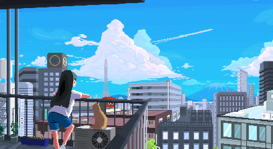 Blue Sky and Buildings-1