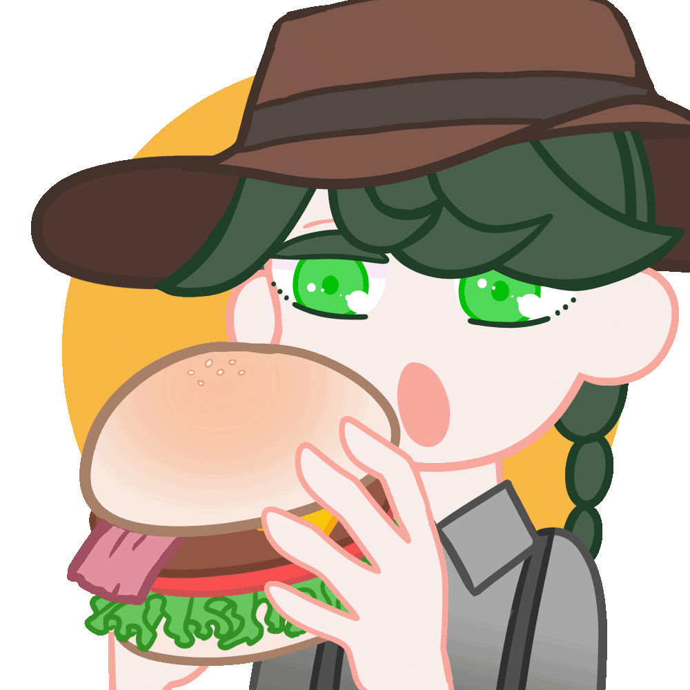【オリジナル】バーガーを食べる女の子-1