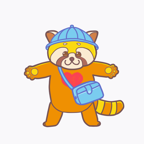 手を振るレッサーパンダ-1