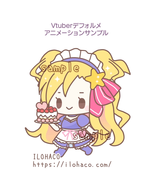 Vtuberデフォルメイラスト+アニメーションサンプル-1