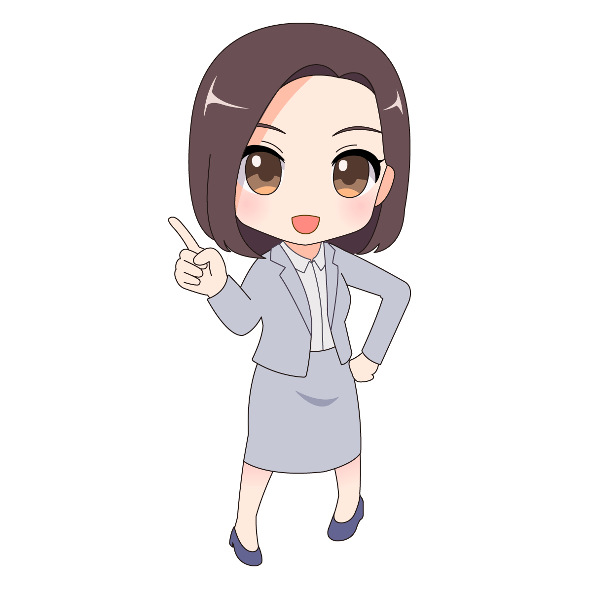 瞬き・口パク・指モーション付きGIFイラスト-1