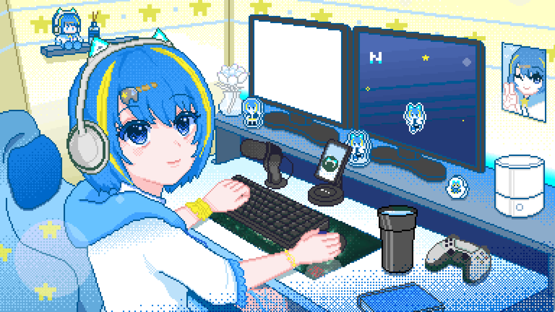 ドット絵ループアニメーションの配信待機画面-1