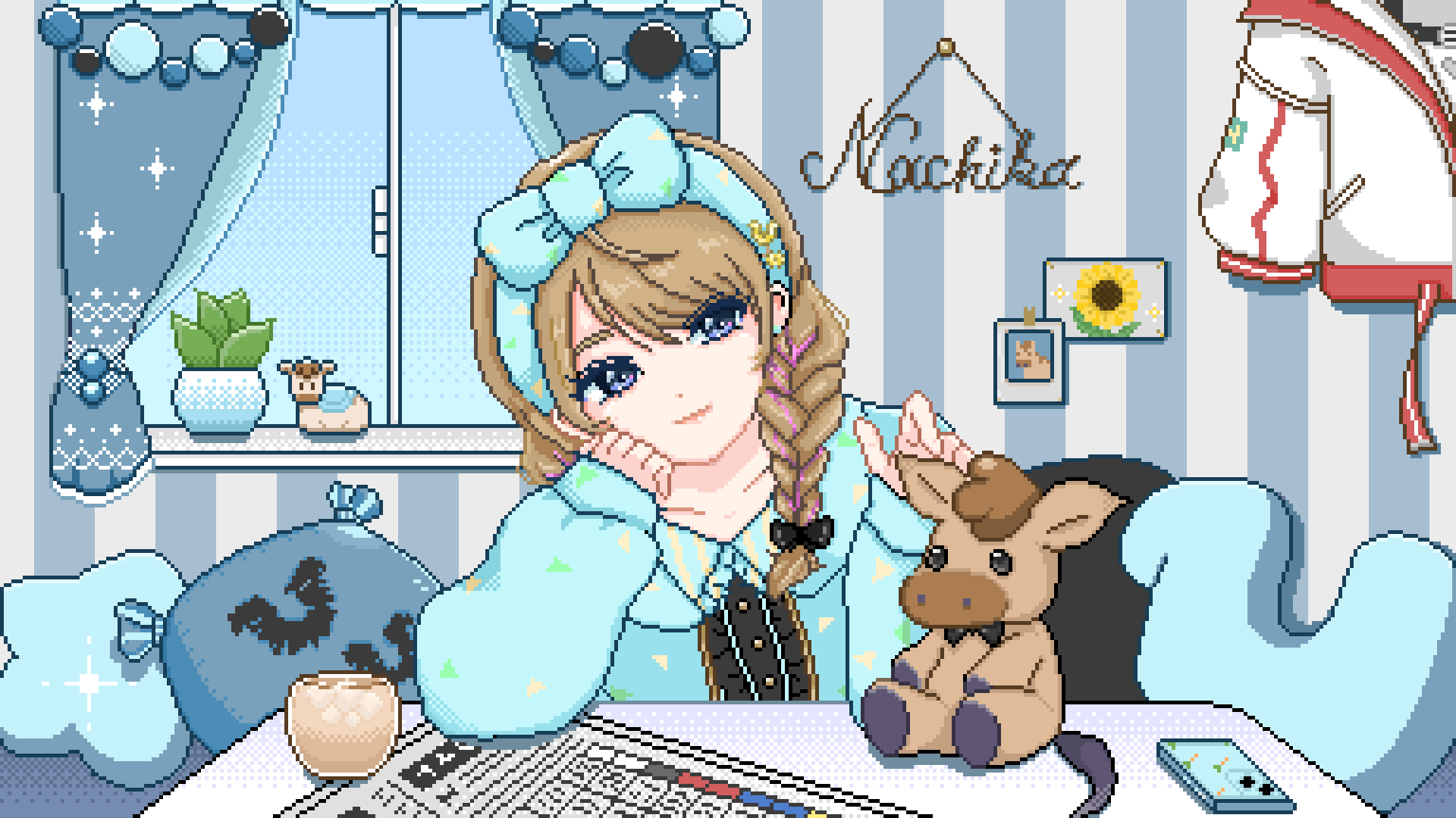 ドット絵ループアニメーションの配信待機画面-1