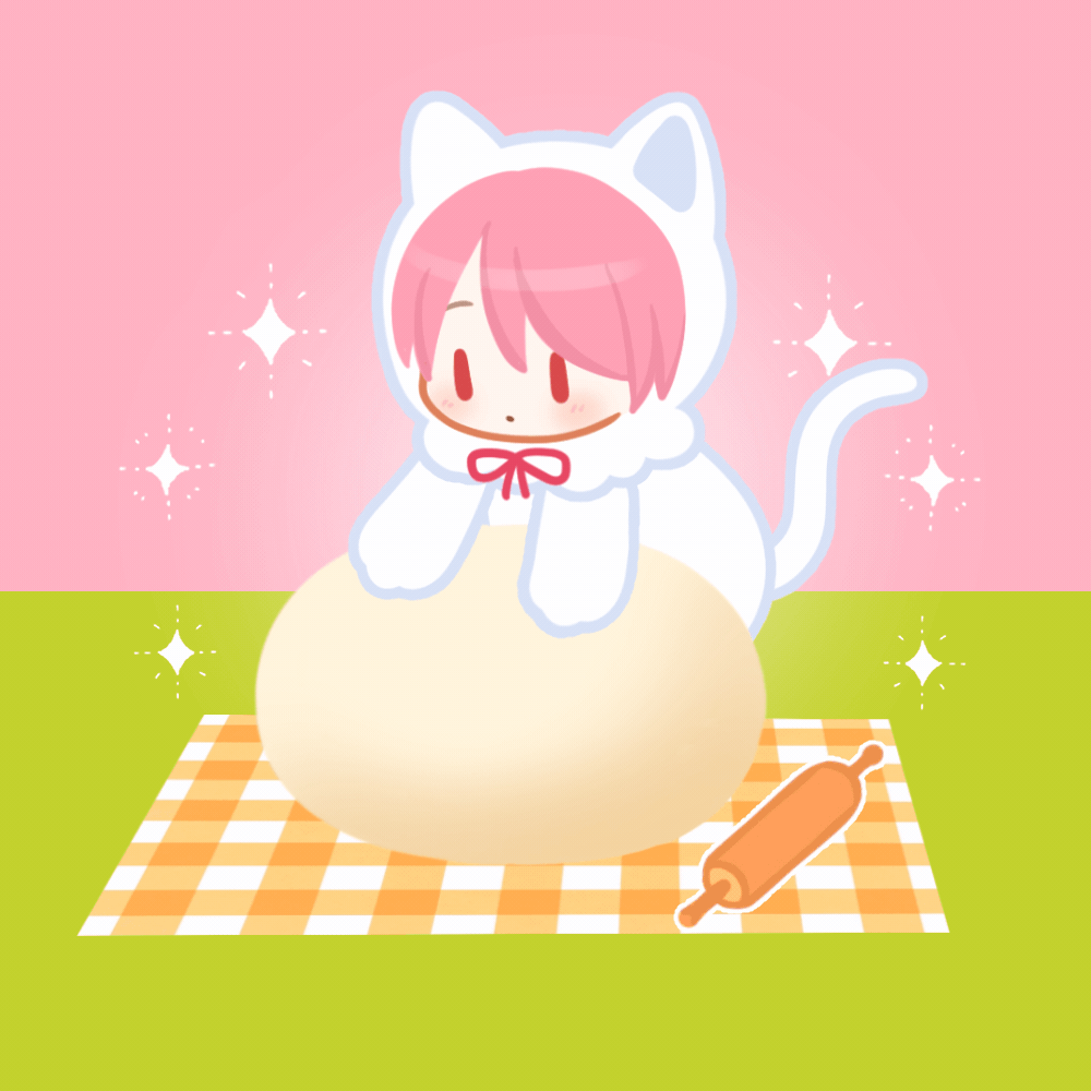 kneading cat🐈dough　ふみふみパン生地-1