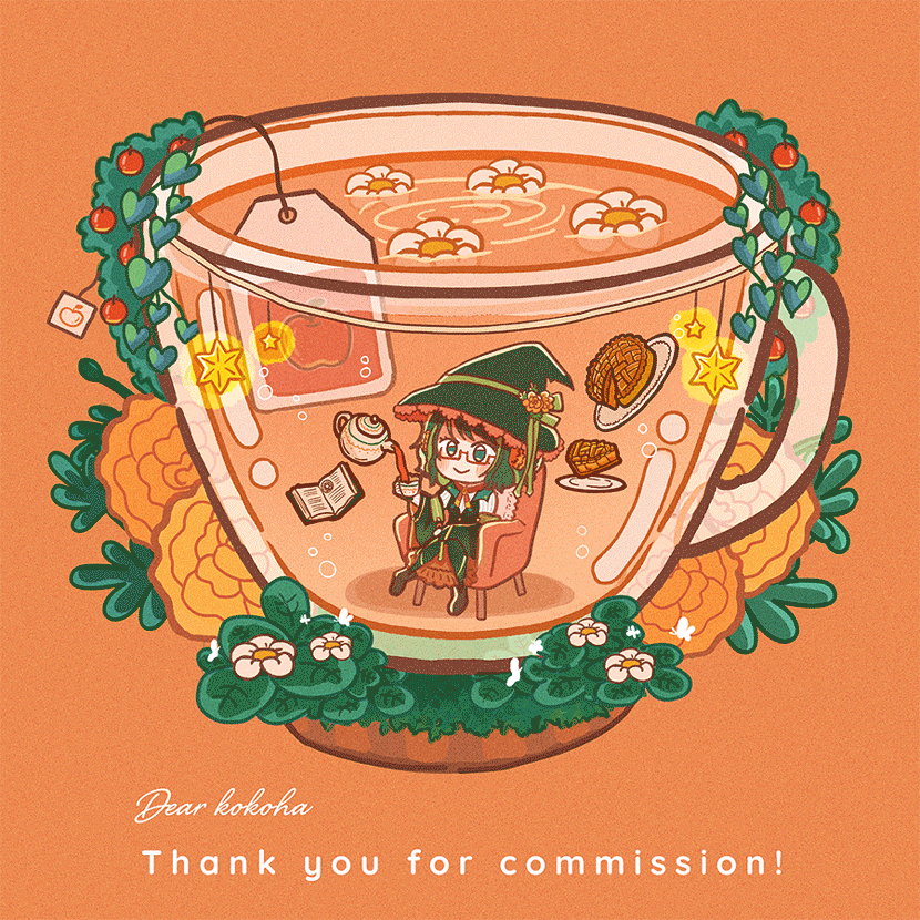 【GIFアニメ／ループアニメーション】APPLE TEA PARTY-1