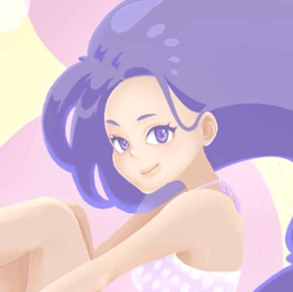 アニメ風女性キャラクター絵画 80～90年代アニメ風 女の子