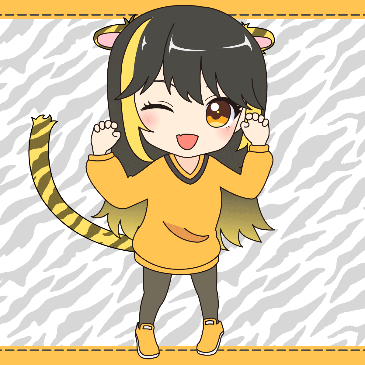 虎モチーフの女の子のイラスト-1