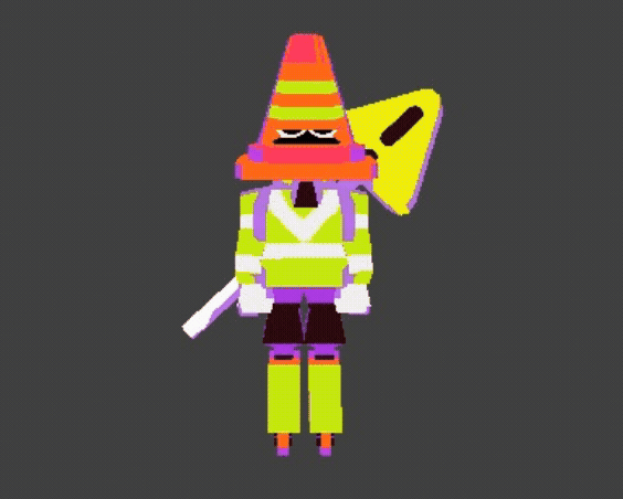 オリキャラ　ローポリ3Dモデル-1