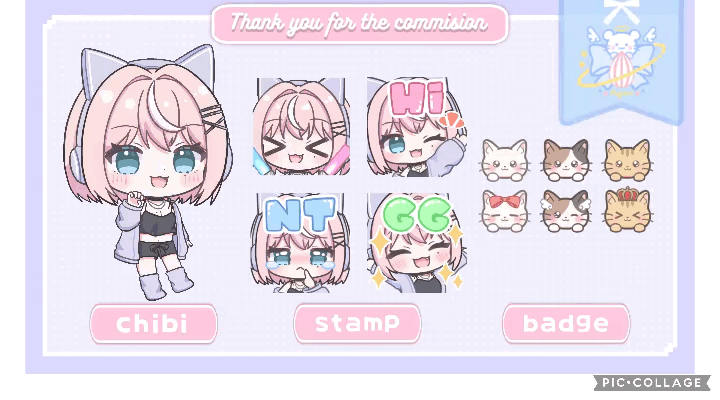 あすねこ様 ミニキャラ+スタンプ+バッジ-1