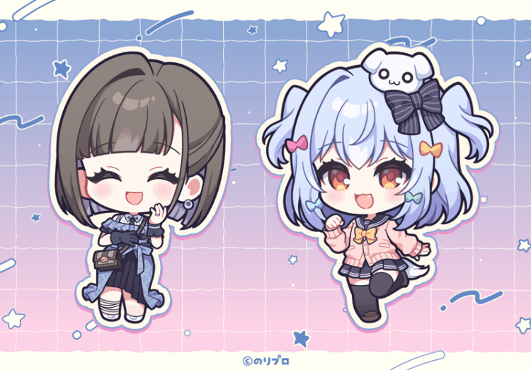 【Works】のりプロ 佃煮のりお&犬山たまきミニキャライラスト-1