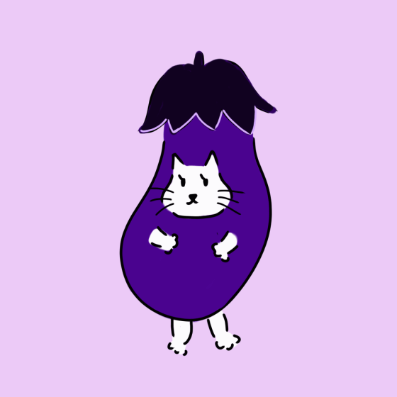 ナス猫（egg plant cat)-1