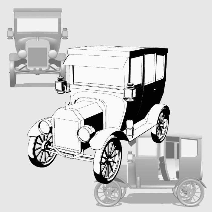 3Dモデル制作実績-タクシー-1
