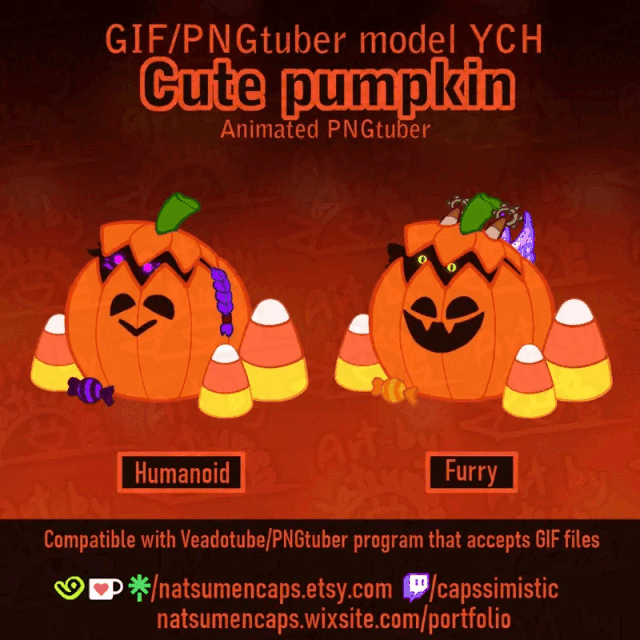 Cute Pumpkin GIF/PNGtuber model premade-1