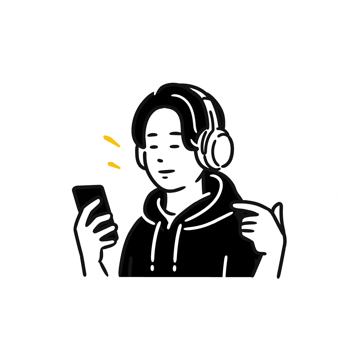音楽を聴く人-1