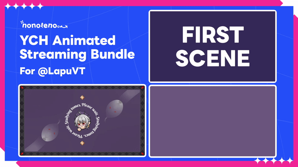 LapuVT's YCH Animated Stream Screen, Starting, Stinger & Chibi Alerts Bundle-1