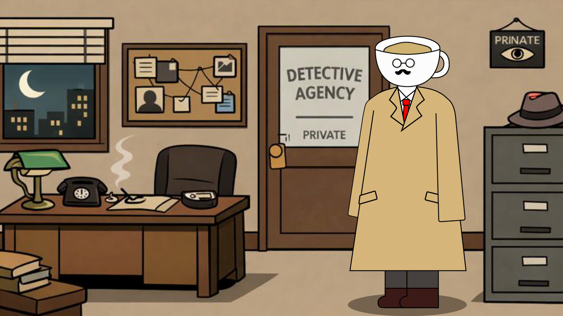 Aftereffects　コーヒー探偵　オリジナルキャラクター-1