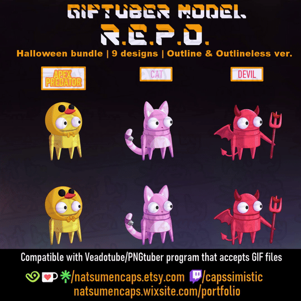 REPO Halloween GIFtuber model premade-1