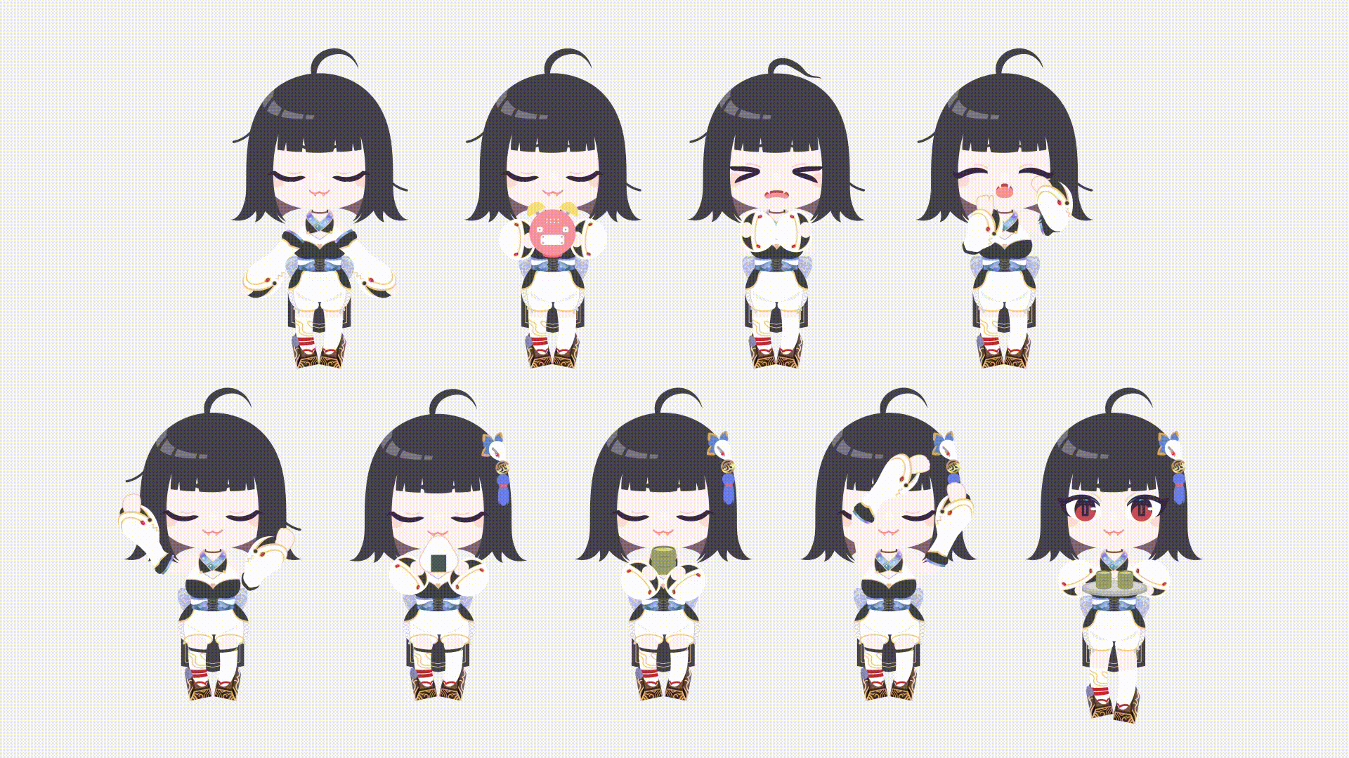 動くミニキャライラスト/「白蛇霙」様-1