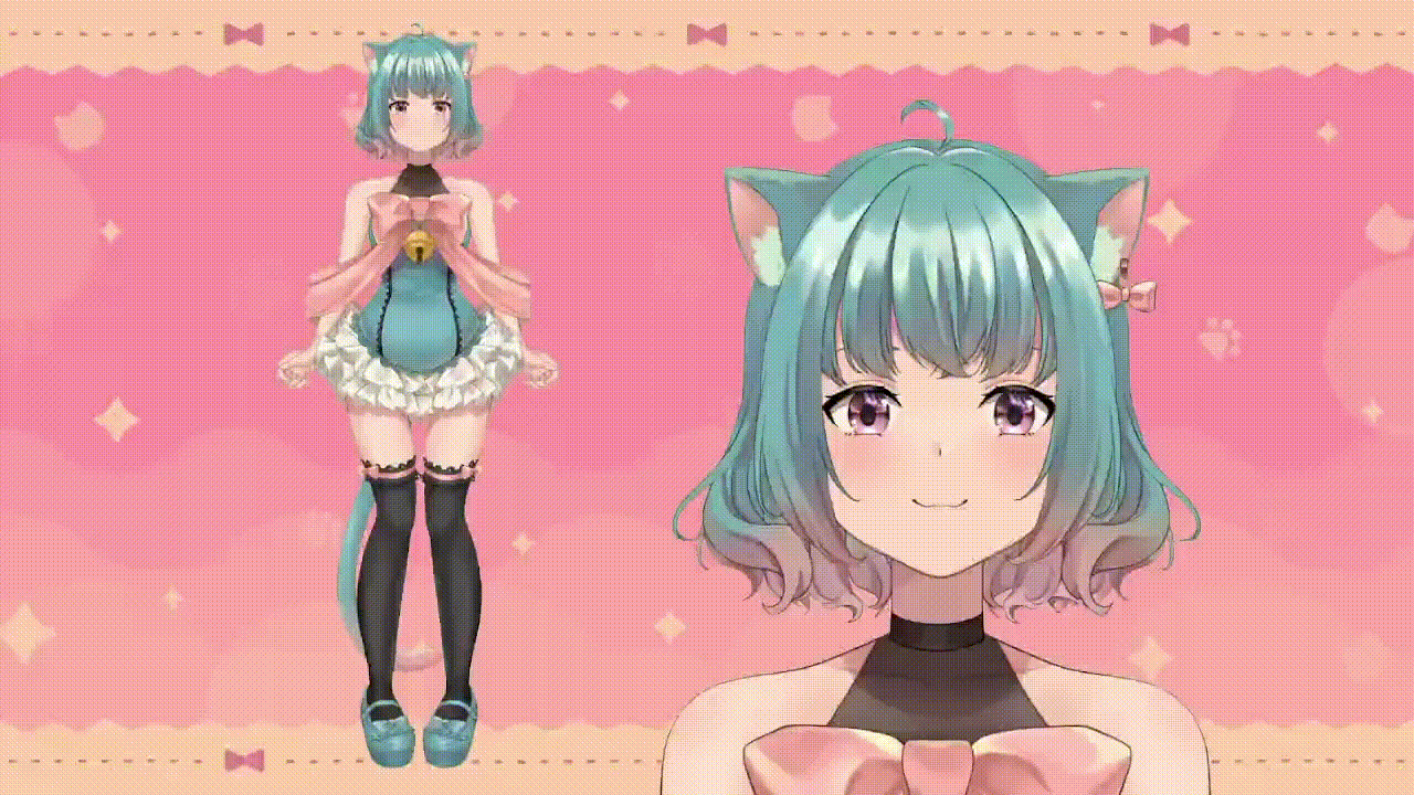 ねこみみリボンな女の子（Live2D）-1