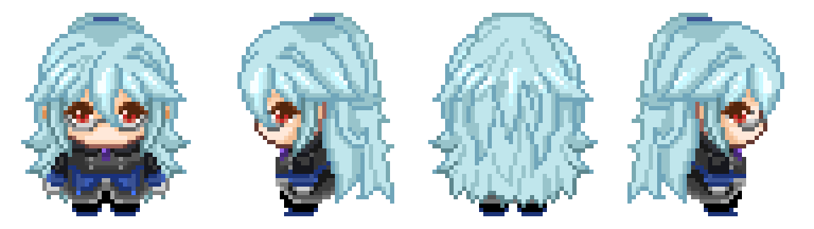 RPG用 4方向キャラクタードット   正面・側面・背面 / aseprite制作 -1