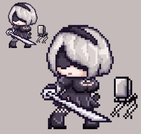 ニーアオートマタドット絵ファンアート-1