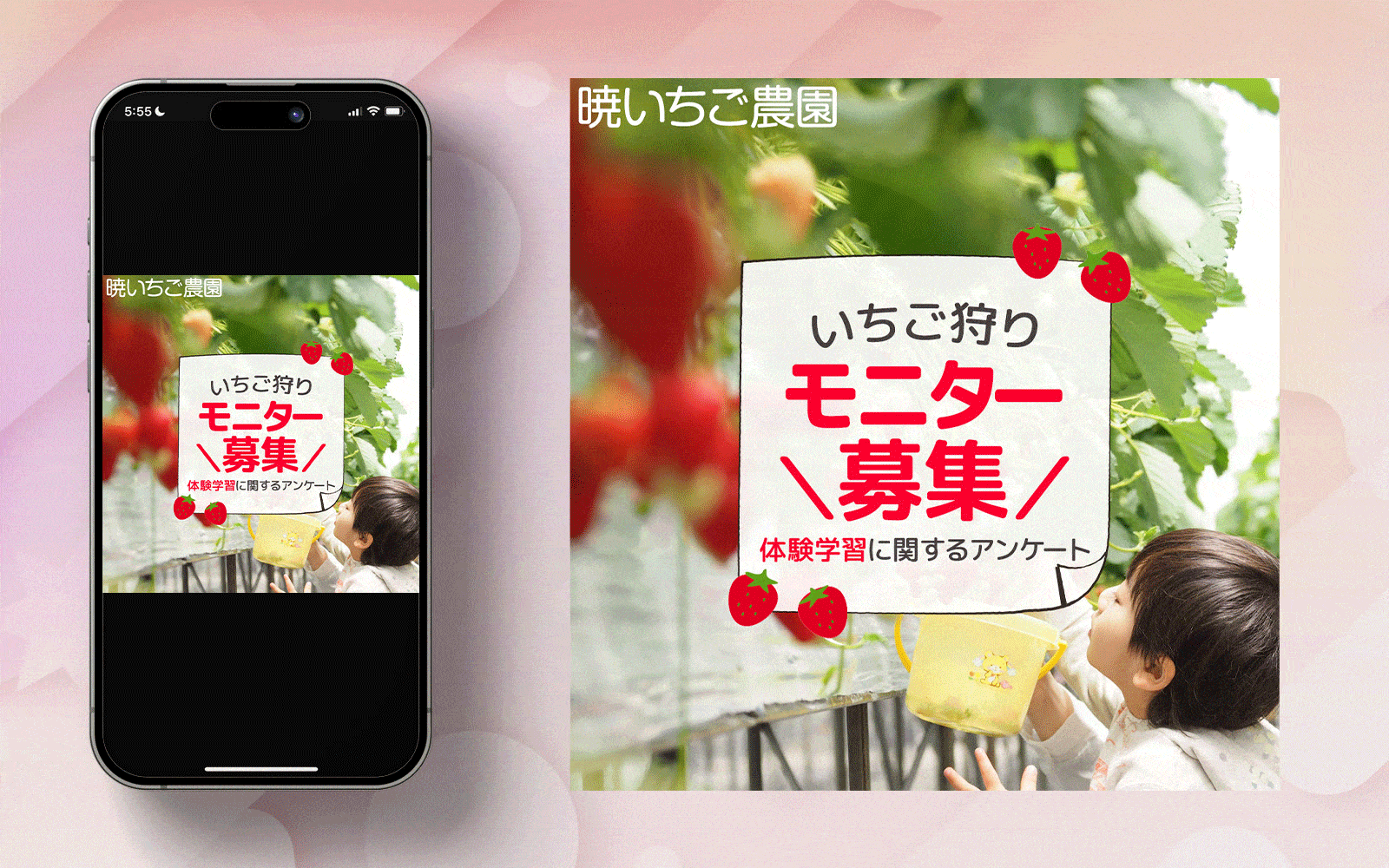 【広告バナー】食品業界🍓_アンケート訴求＋簡易LP(再現)-1