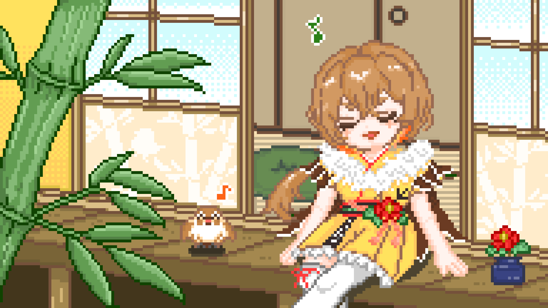 ドット絵ループアニメーションの配信待機画面-1