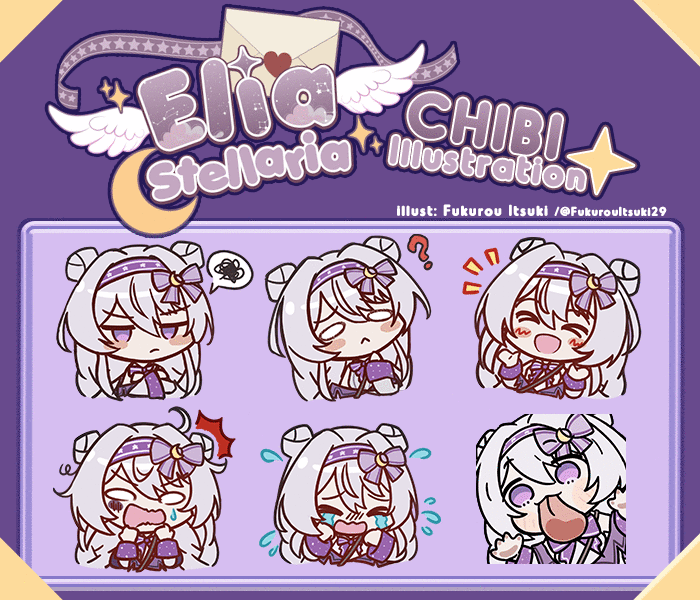Illustration - Elia Stellaria, Chibi Emotes-1