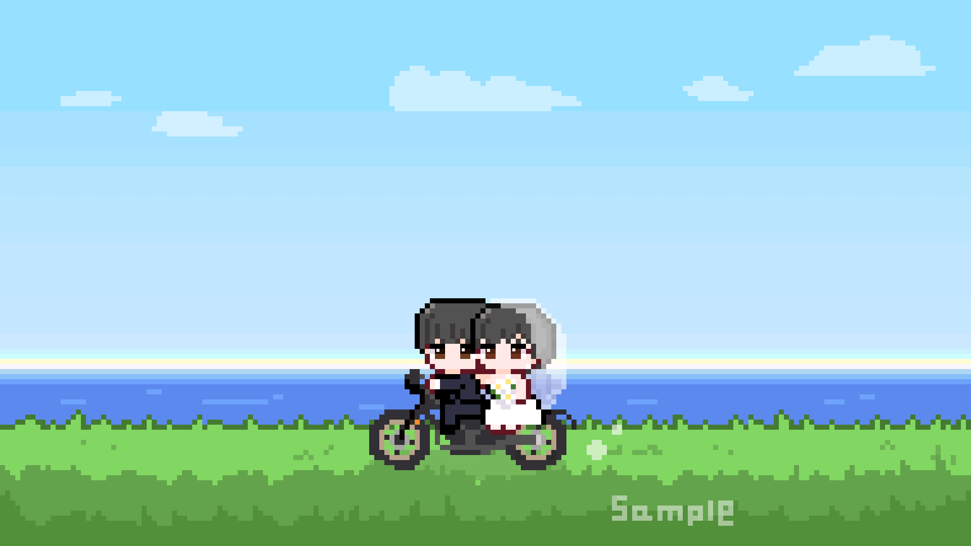 結婚式　プロフィールムービー用ドット絵アニメーション-1
