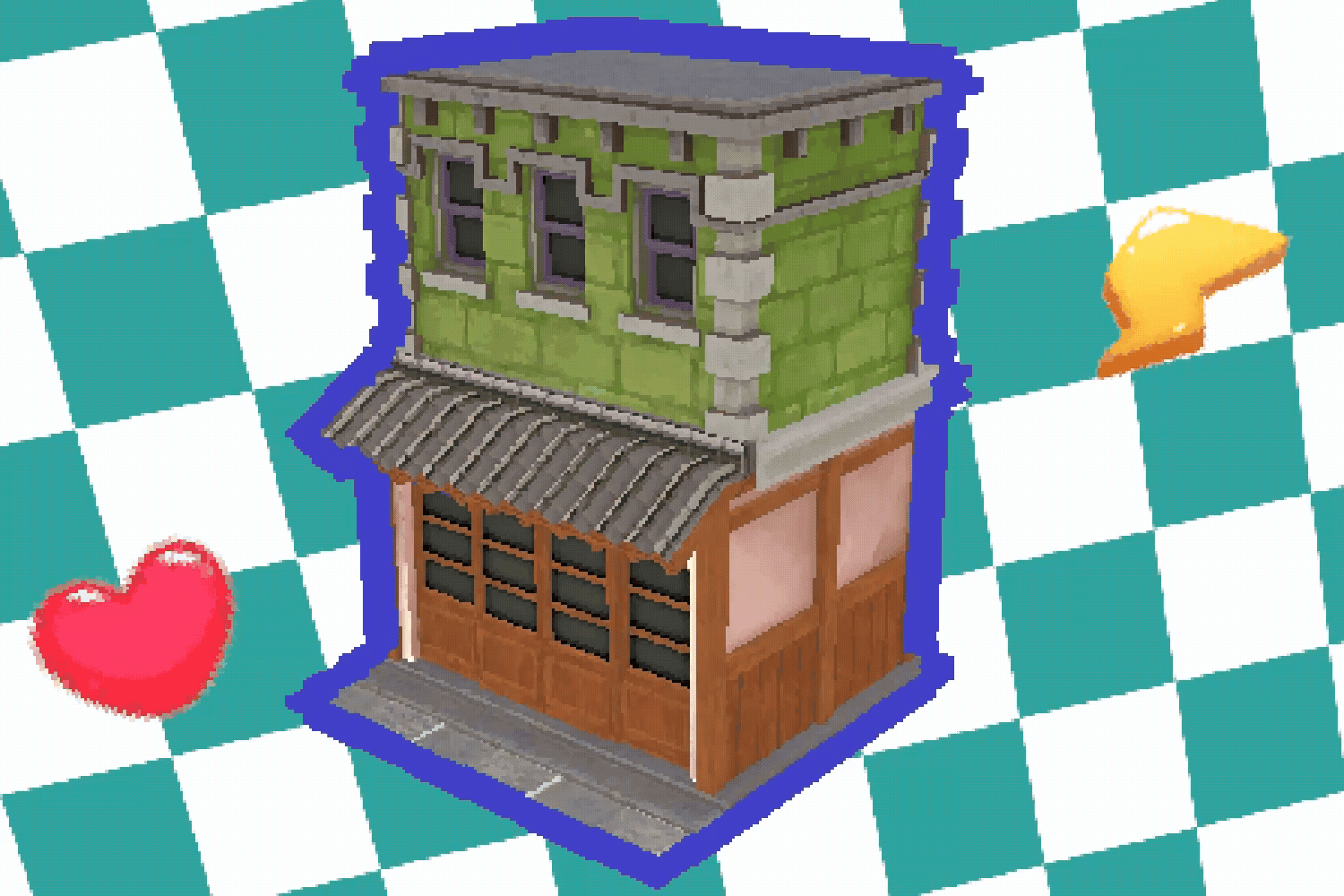 【ローポリ】和洋折衷建築-1